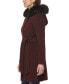 Women's Belted Faux-Fur-Trim Hooded Coat