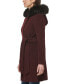 ფოტო #2 პროდუქტის Women's Belted Faux-Fur-Trim Hooded Coat