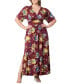 ფოტო #1 პროდუქტის Plus Size Vienna Kimono Sleeve Long Maxi Dress