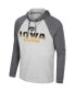 Men's Heather Grey Iowa Hawkeyes Hasta La Vista Raglan Hoodie Long Sleeve T-shirt