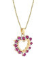 ფოტო #2 პროდუქტის Ruby (1 ct. t.w.) & Diamond (1/10 ct. t.w.) Heart 18" Pendant Necklace in 14k Gold