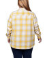 Фото #2 товара Plus Size Long Sleeve Twill Shirt Jacket