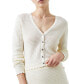 ფოტო #4 პროდუქტის Women's Nesta Ruffled Cotton Cardigan Sweater