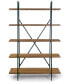 Фото #2 товара Ailis 71.5" Leaning Etagere Pine Wood Metal Frame Bookcase Five-Shelf Media Tower