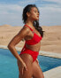 Moda Minx X Savannah-Shae Richards high waist bikini bottom in red