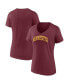 ფოტო #1 პროდუქტის Women's Maroon Minnesota Golden Gophers Basic Arch V-Neck T-shirt