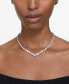 Фото #5 товара Swarovski silver-Tone Crystal V-Shape Collar Necklace, 15" + 2-3/4" extender