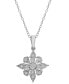 Фото #1 товара Macy's diamond Cluster 18" Pendant Necklace (1/10 ct. t.w.) in Sterling Silver, Created for Macy's