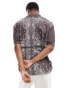 ASOS DESIGN oversized revere polo in paisley all over print Коричневый, 2XL - Chest 46-48 - фото #3