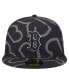Фото #1 товара Men's Black Boston Red Sox Logo Fracture 59FIFTY Fitted Hat