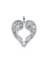 Фото #3 товара Bling Jewelry pave Cubic Zirconia CZ Heart Kissing Feather Guardian Angel Wing Dangling Pendant Necklace For Women For Teen .925 Sterling Silver