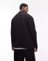 Topman oversized fit full zip smart jersey with pockets in black - BLACK