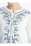 Фото #11 товара LCW Grace Bağlamalı Yaka Desenli Uzun Kollu Kadın Bluz