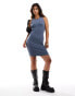 New Look racer jersey mini dress in acid blue