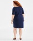 Фото #4 товара Plus Size Solid Boat-Neck Dress, Created for Macy's