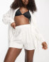 Фото #3 товара ASOS DESIGN cotton textured beach short co-ord in white