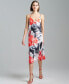 Фото #1 товара Women's Floral-Print V-Neck Midi Slip Dress
