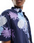 Superdry Hawaiian shirt in chrysanthemum navy