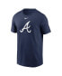 ფოტო #2 პროდუქტის Men's Navy Atlanta Braves Fuse Logo T-Shirt