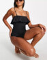 Фото #4 товара & Other Stories frill bandeau swimsuit in black