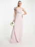 Фото #4 товара TNFC Tall Bridesmaid ruffle shoulder maxi dress in mink pink