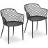 Фото #2 товара Krzesło nowoczesne kubełkowe z oparciem ażurowym 2 szt. czarne