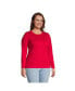 Фото #3 товара Plus Size Relaxed Supima Cotton Long Sleeve Crew Neck T-Shirt