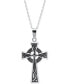 Фото #1 товара Macy's embossed Celtic Cross Pendant Necklace with Antique Finish in Sterling Silver