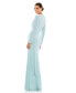 Women's Ieena Long Sleeve Ruched Jersey V-Neck Gown