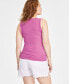 Фото #2 товара Women's Ribbed U-Neck Tank, Created for Macy's