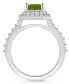 ფოტო #5 პროდუქტის Peridot and Diamond Halo Ring