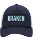 Фото #3 товара Men's Deep Sea Blue, White Seattle Kraken Team Plate Trucker Snapback Hat
