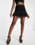 Фото #1 товара Love Triangle mini skirt co-ord with ruffle hem in black lace