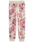 Kid Floral Print Fleece Joggers 10