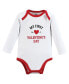 Фото #3 товара Baby Boys Cotton Long-Sleeve Bodysuits, Valentine Heartbreaker, 3-Pack