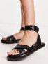 ONLY cross front buckle sandals in black