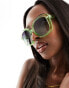 Фото #2 товара Jeepers Peepers oversized sunglasses in green