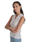 Women's Lacey Stitch Collared Sleeveless Sweater