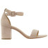 CL by Laundry Jody Block Heels Ankle Strap Womens Beige Dress Sandals JODY-NDE