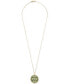 Фото #3 товара Macy's jade Double Happiness Inlay Pendant Neckalce in 14k Gold-Plated Sterling Silver, 18" + 2" extender