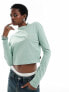 Фото #1 товара Vans mini mock neck long sleeved crop top in light green