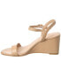 Фото #2 товара Stuart Weitzman Dancer 75 Leather Wedge Sandal Women's Beige 10