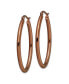 ფოტო #3 პროდუქტის Stainless Steel Polished Brown plated Oval Hoop Earrings