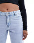 Фото #8 товара Pimkie high waisted straight leg jeans in light blue wash