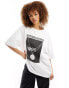 Фото #1 товара ASOS DESIGN boyfriend t-shirt with established chain graphic in white