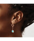 ფოტო #2 პროდუქტის Stainless Steel Rose plated Blue Crystal Dangle Earrings