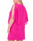 Plus Size Cape-Overlay Embellished-Ladder Dress Fiercely Fucshia, 1X - фото #5