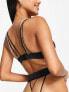 Фото #3 товара Cosmogonie Exclusive high waist cutout strappy thong with chain detail in black