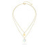 Stylish Double Gold Plated Mop Coin Necklace TJ-0432-N-45
