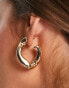 Фото #1 товара ASOS DESIGN hoop earring with twist link design in gold tone